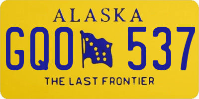 AK license plate GQO537