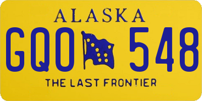 AK license plate GQO548