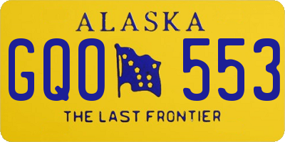 AK license plate GQO553