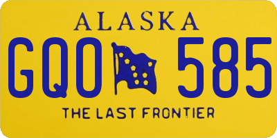 AK license plate GQO585