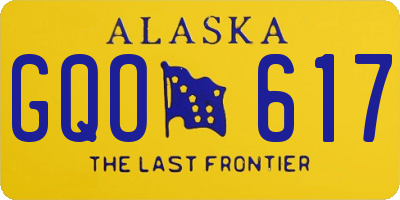 AK license plate GQO617