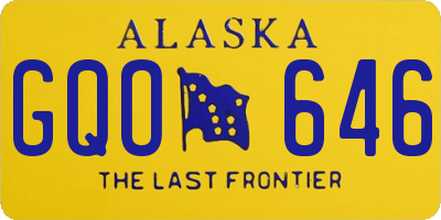 AK license plate GQO646