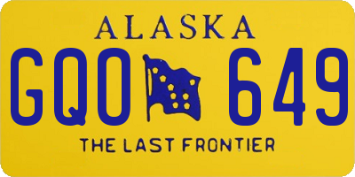 AK license plate GQO649