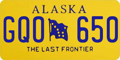 AK license plate GQO650