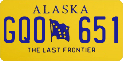 AK license plate GQO651