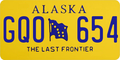 AK license plate GQO654