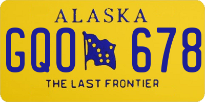 AK license plate GQO678
