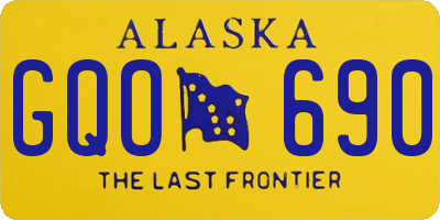 AK license plate GQO690