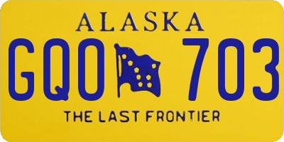 AK license plate GQO703