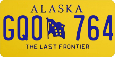 AK license plate GQO764