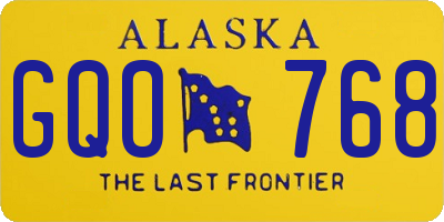AK license plate GQO768