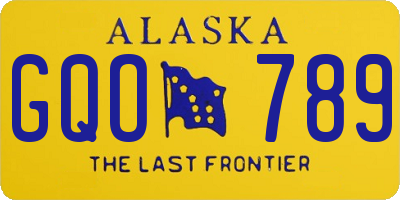 AK license plate GQO789