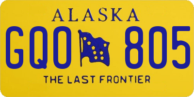 AK license plate GQO805