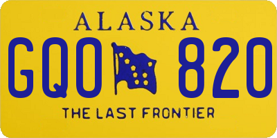 AK license plate GQO820