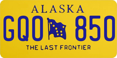 AK license plate GQO850