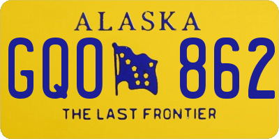 AK license plate GQO862