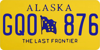 AK license plate GQO876