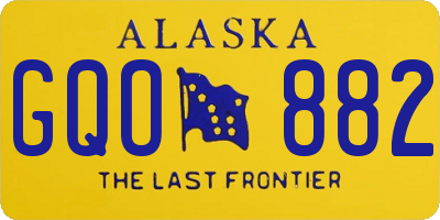 AK license plate GQO882