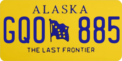 AK license plate GQO885