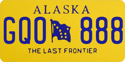 AK license plate GQO888