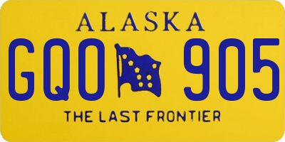 AK license plate GQO905