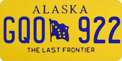 AK license plate GQO922
