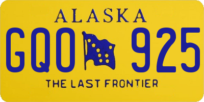 AK license plate GQO925