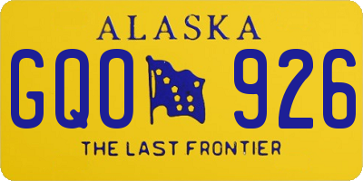 AK license plate GQO926
