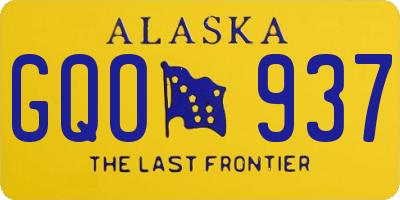 AK license plate GQO937