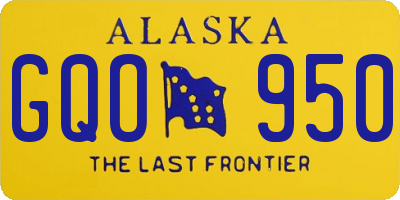 AK license plate GQO950