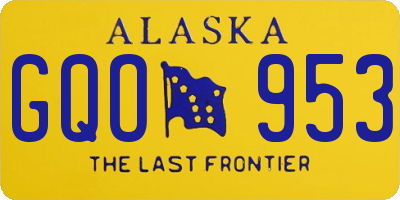 AK license plate GQO953