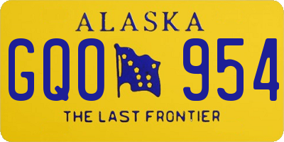 AK license plate GQO954
