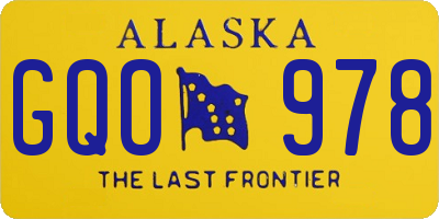 AK license plate GQO978