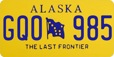 AK license plate GQO985