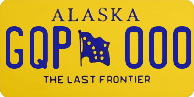 AK license plate GQP000