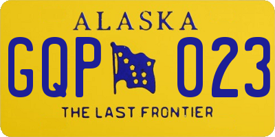 AK license plate GQP023