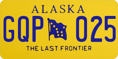 AK license plate GQP025