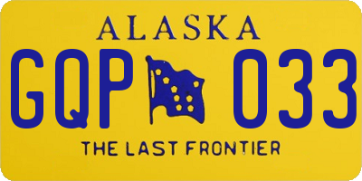 AK license plate GQP033