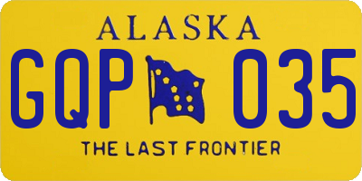 AK license plate GQP035
