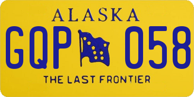 AK license plate GQP058