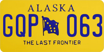 AK license plate GQP063