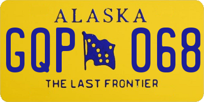 AK license plate GQP068