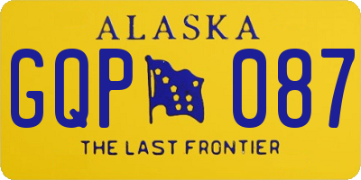 AK license plate GQP087