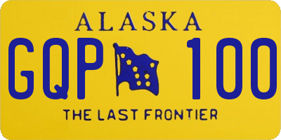 AK license plate GQP100