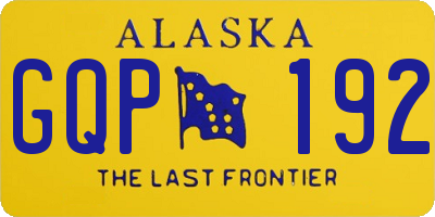 AK license plate GQP192