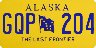 AK license plate GQP204