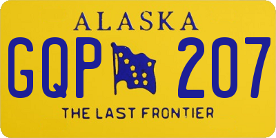 AK license plate GQP207