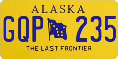 AK license plate GQP235
