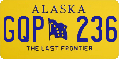 AK license plate GQP236