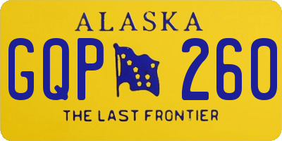 AK license plate GQP260